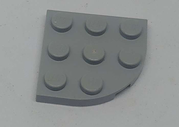 Lego (U) ~ Plate Round Corner 3 x 3 ~ [GREY]