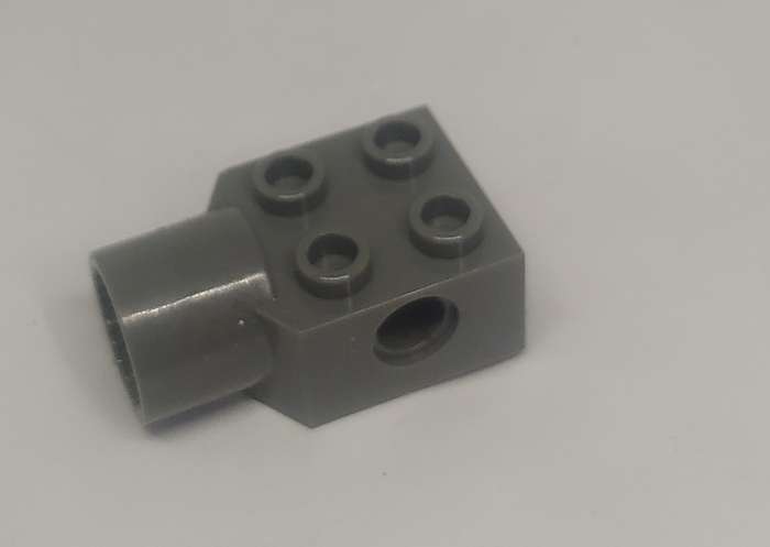 ORIGINAL NINJAGO LEGO Technic Brick Modified 2 x 2 with Pin Hole and Rotation Joint Socket GRAY