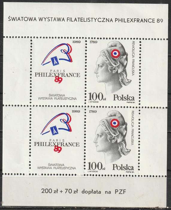 POLAND 1989 The 200th Anniversary of the French Revolution, the International Philatelic UMM SG 3217