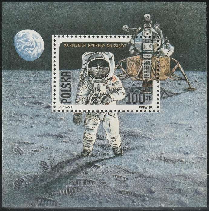 POLAND 1989 The 20th Anniversary of the First Manned Moon Landing UMM SG 3225