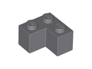 Lego (USED) ~ Brick 2 x 2 Corner ~  DARK BLUEISH GRAY