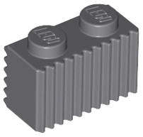USED LEGO Brick Modified 1 x 2 with Grille / Fluted Profile DARK BLUEISH GRAY