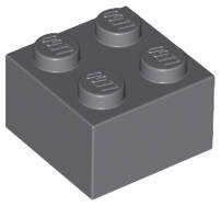 USED LEGO Brick 2 x 2 BLUEISH GRAY