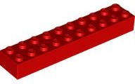 USED LEGO Brick 2 x 10 RED
