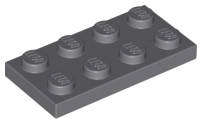 USED LEGO  Plate 2 x 4 DARK BLUEISH GRAY