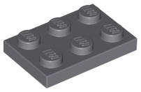 USED LEGO Plate 2 x 3 DARK BLUEISH GRAY