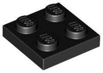 USED LEGO Plate 2 x 2 BLACK