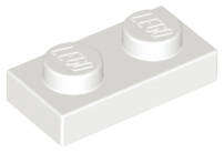 USED LEGO Plate 2 x 10 WHITE