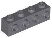 USED LEGO  Brick Modified 1 x 4 with Studs on Side DARK BLUEISH GRAY