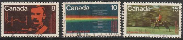 CANADA 1973 The 100th Anniversary of the Royal Canadian Mounted Police ULH SG 751-3
