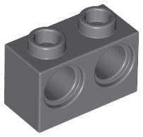 USED LEGO Technic Brick 1 x 2 with Holes DARK BLUEISH GRAY