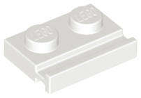 USED LEGO Plate Modified 1 x 2 with Door Rail WHITE