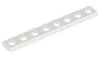USED LEGO Plate 1 x 8 WHITE