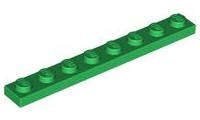 USED LEGO Plate 1 x 8 GREEN