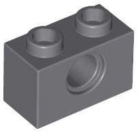 USED LEGO Technic Brick 1 x 2 with Hole DARK BLUEISH GRAY