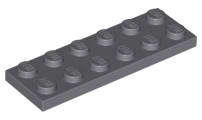 USED LEGO Plate 2 x 6 DARK BLUEISH GRAY