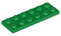 USED LEGO Plate 2 x 6 GREEN