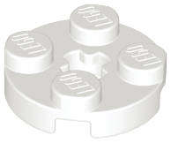 USED LEGO Plate, Round 2 x 2 with Axle Hole WHITE