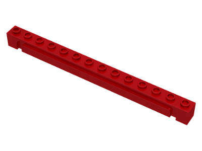 USED LEGO Brick, Modified 1 x 14 with Channel RED