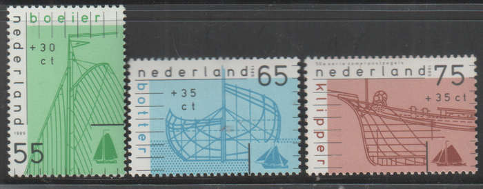 NETHERLANDS 1989 Summer Stamps Historical Ships UMM SG 1552A-4