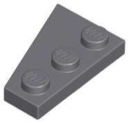 USED LEGO Wedge Plate 3 x 2 Right DARK BLUEISH GRAY