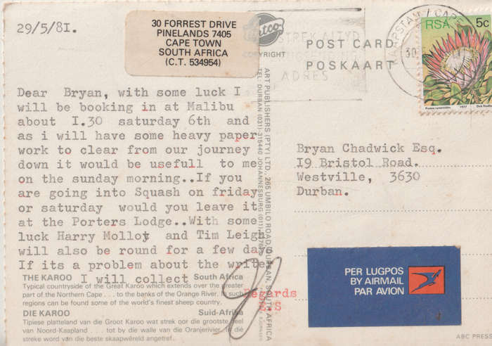 USED POST CARD SA