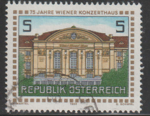 AUSTRIA 1988 The 75th Anniversary of the Vienna Concert House UNH SG 2177