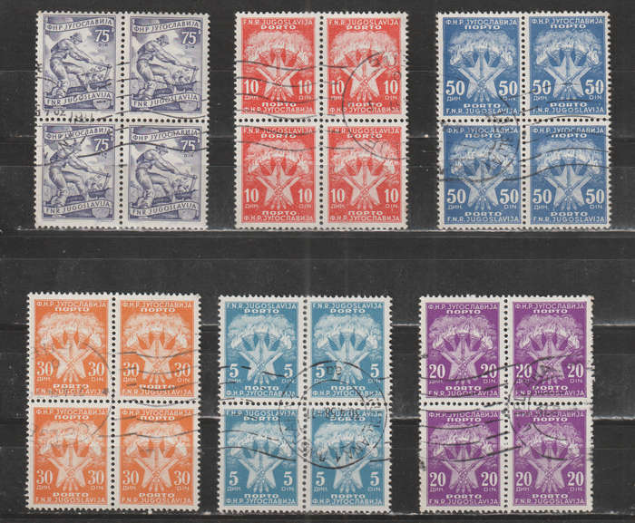 YUGOSLAVIA SELECTION BID PER STAMP TO TAKE ALL CARD EXCLUDED