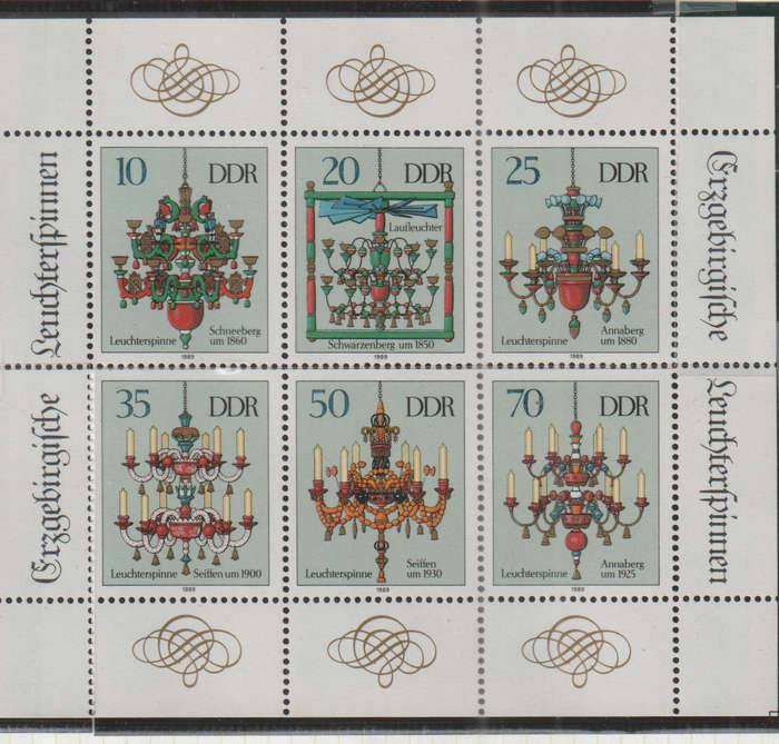 DDR  1989 Chandeliers UMM SG E2989A