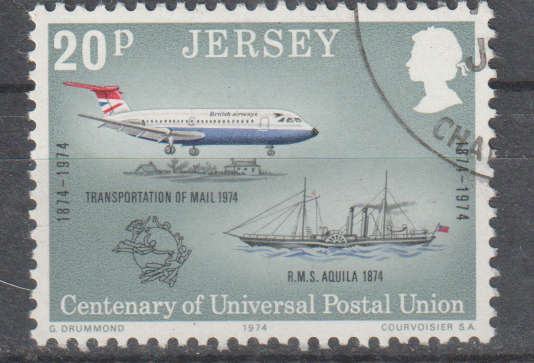 JERSEY 1974 The 100th Anniversary of the Universal Postal Union  CTO SG 110