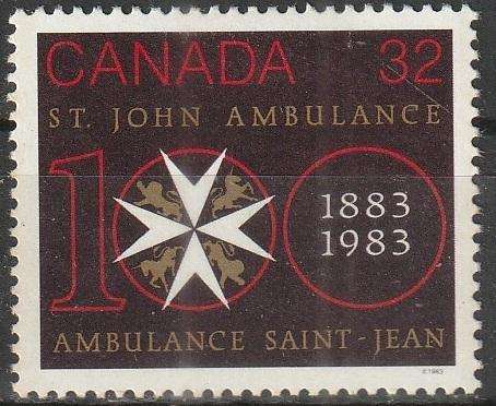 CANADA 1983 The 100th Anniversary of Saint John Ambulance in Canada MM SG 1087