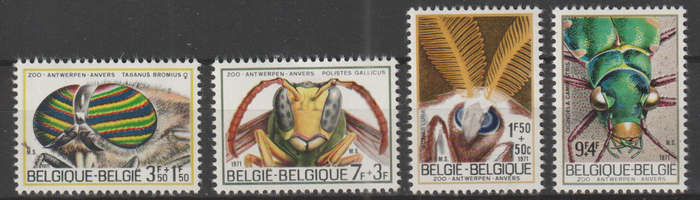 BELGIUM 1971 Antwerp Zoo - Insects UMM SG 2252-5