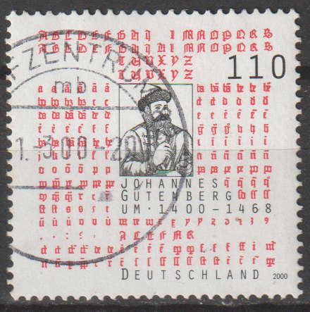 GERMANY 2000 The 600th Anniversary of the Birth of Johannes Gutenberg, 1397-1468 ULH SG 2948