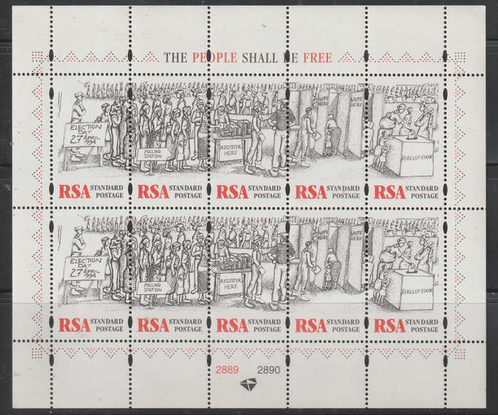SOUTH AFRICA  1997 First Democratic Elections UMM SACC 1014-8 SHEET