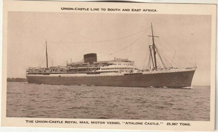 MINT UNION CASTLE LINE POST CARD ATHLONE CASTLE