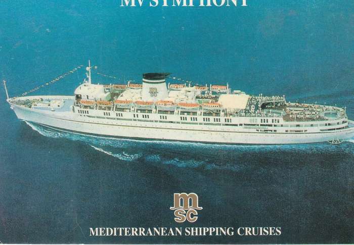 VINTAGE UN USED POST CARD MV SYMPHONY