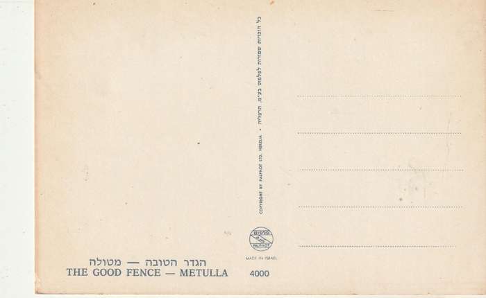 VINTAGE UN POSTED POST CARD THE GOOD FENCE METULLA