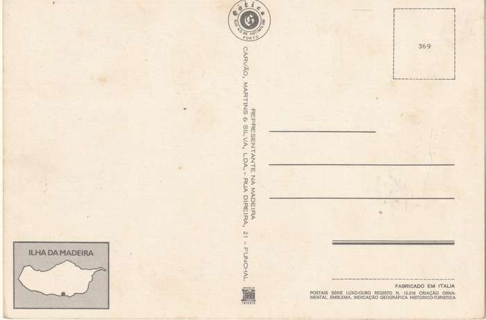 VINTAGE UN POSTED POST CARD MADEIRA