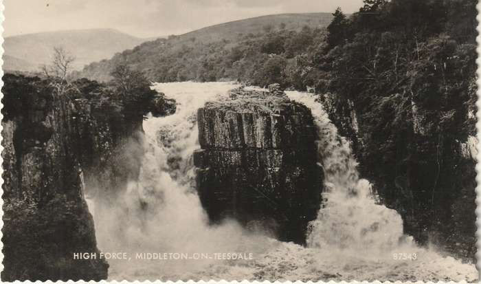 VINTAGE UN POSTED POST CARD HIGH FORCE MIDDLETON ON TEESDALE
