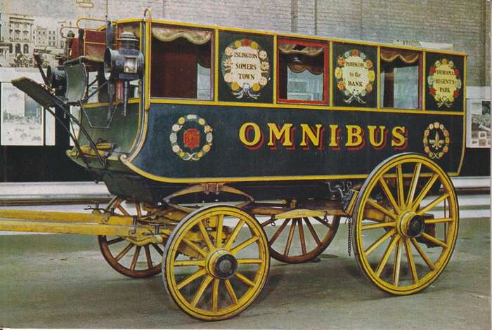 UN USED  VINTAGE POST CARD HORSE OMNIBUS
