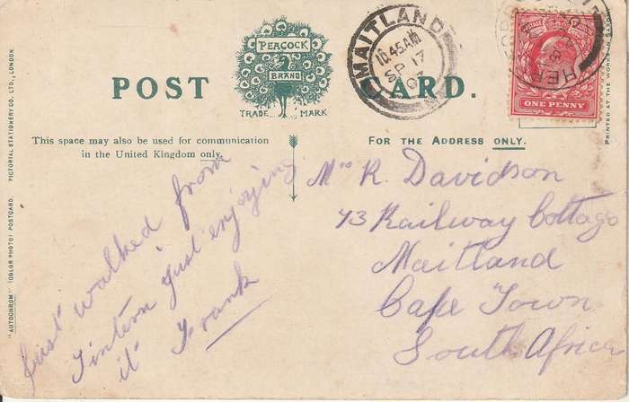 USED POST CARD HEREFORD WYE BRIDGE AND CATHEDRAL POSTED 1907