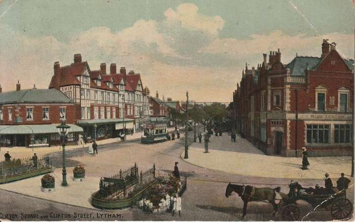 USED POST CARD CLIFTON SQUARE CLIFTON STREETBLYTHAM 1909