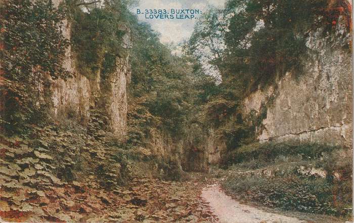 USED POST CARD BUXTON LOVERS LEAP  1911