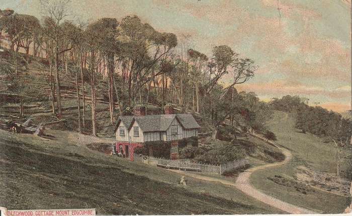 USED POST CARD BEECHWOOD COTTAGE MOUNT EDGCUMBE 1907