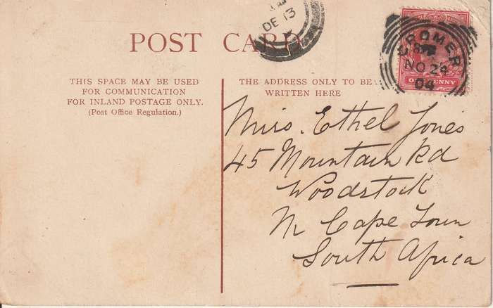 USED POST CARD THE MANSION HOUSE LONDON 1904