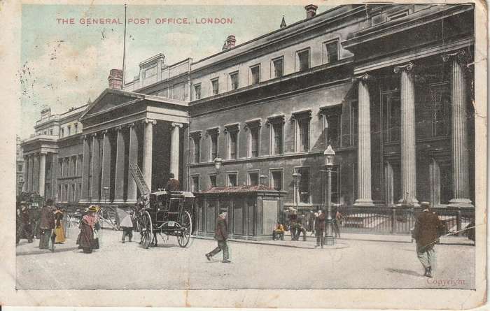 USED POST CARD THE GENERAL POST OFFICE LONDON 1907