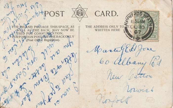 USED POST CARD THE GENERAL POST OFFICE LONDON 1907