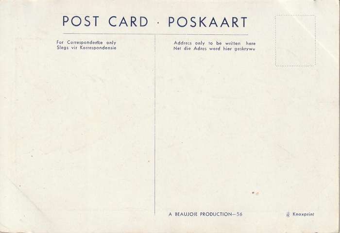 UN USED CARTOON POST CARD SOUTH AFRICA