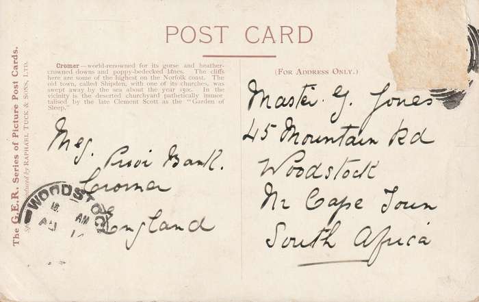 USED POST CARD 1906 WOODSTOCK
