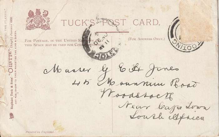 USED POST CARD THE GREAT FIRES LONDON